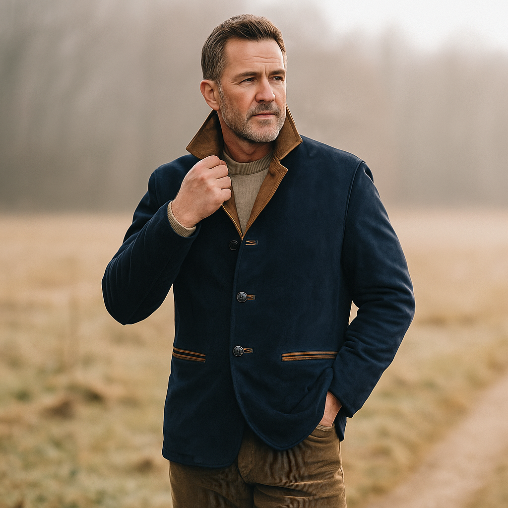 Pánský neformální kabát - vintage zimní - elegantní a teplý