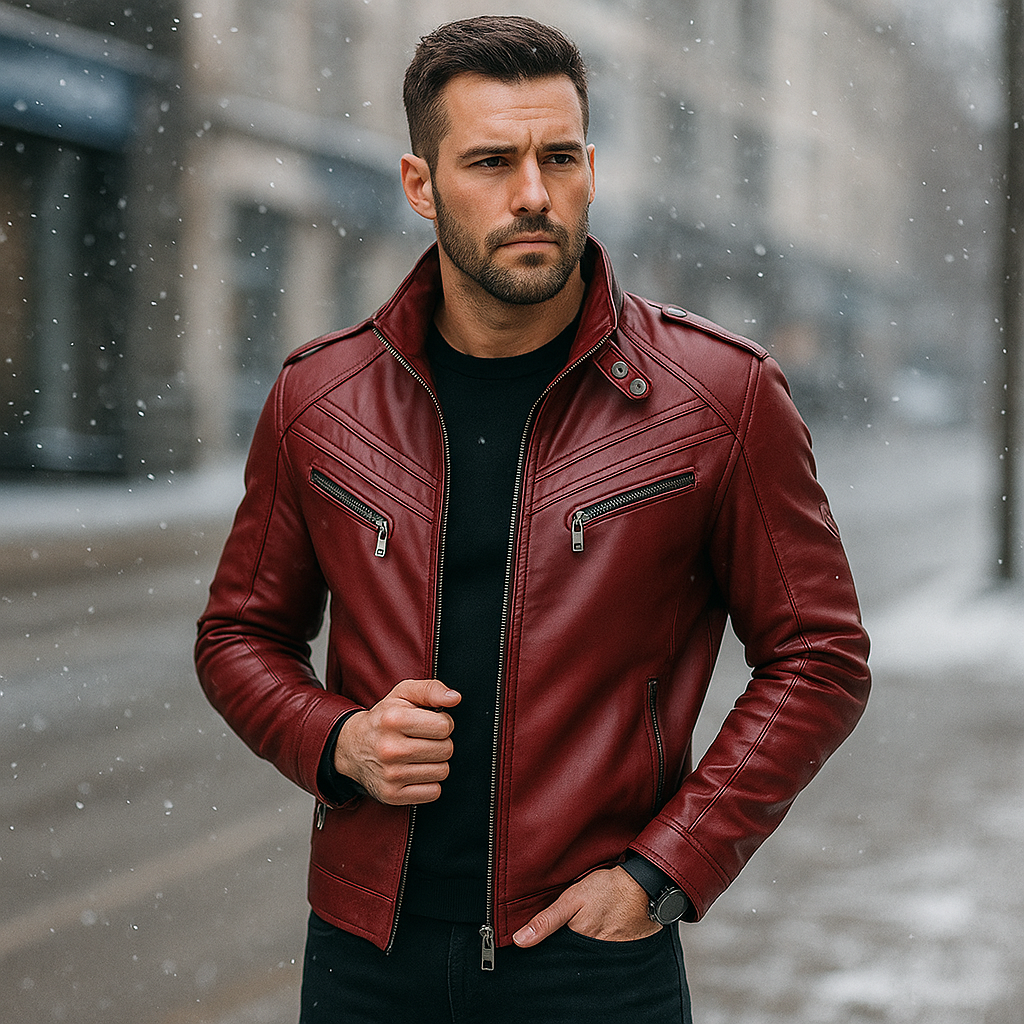 Pánská motorkářská bunda - Robustní design - Více kapes