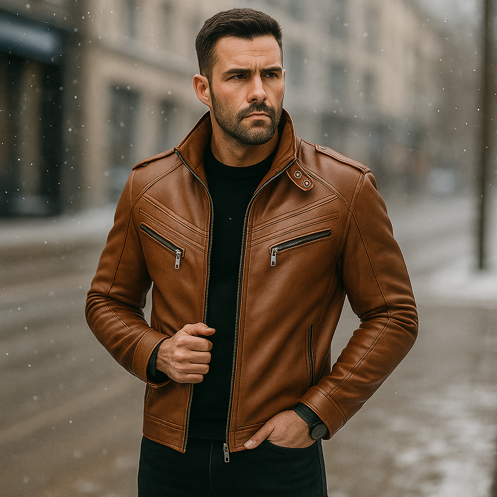 Pánská motorkářská bunda - Robustní design - Více kapes