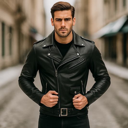 Pánská neformální moto bunda - Pohodlný límec - Elegantní a robustní