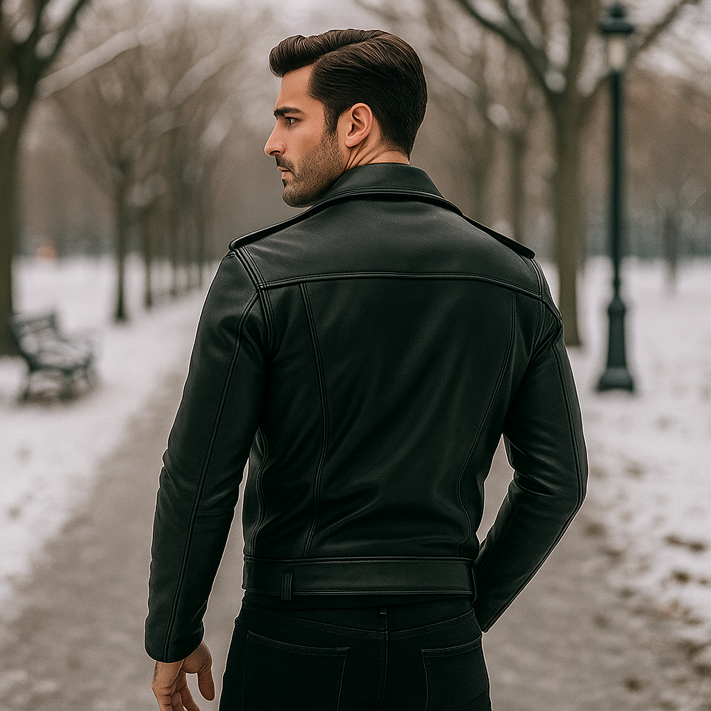 Pánská neformální moto bunda - Pohodlný límec - Elegantní a robustní