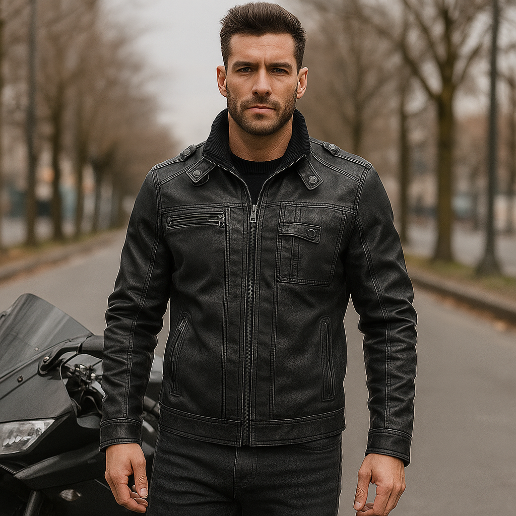 Kožená bunda pánská motocyklový styl – elegance a síla