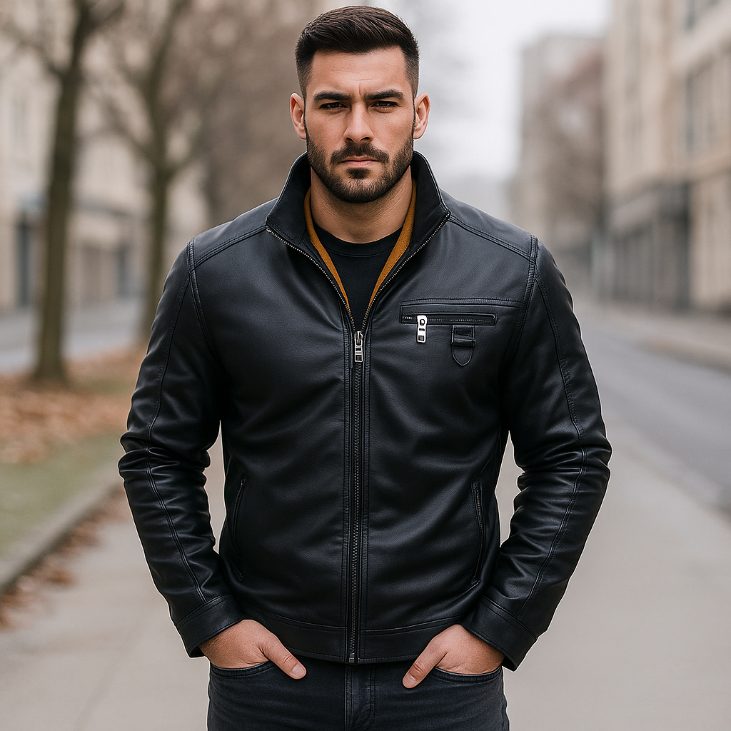 Pánská kožená motorkářská bunda – styl a odolnost