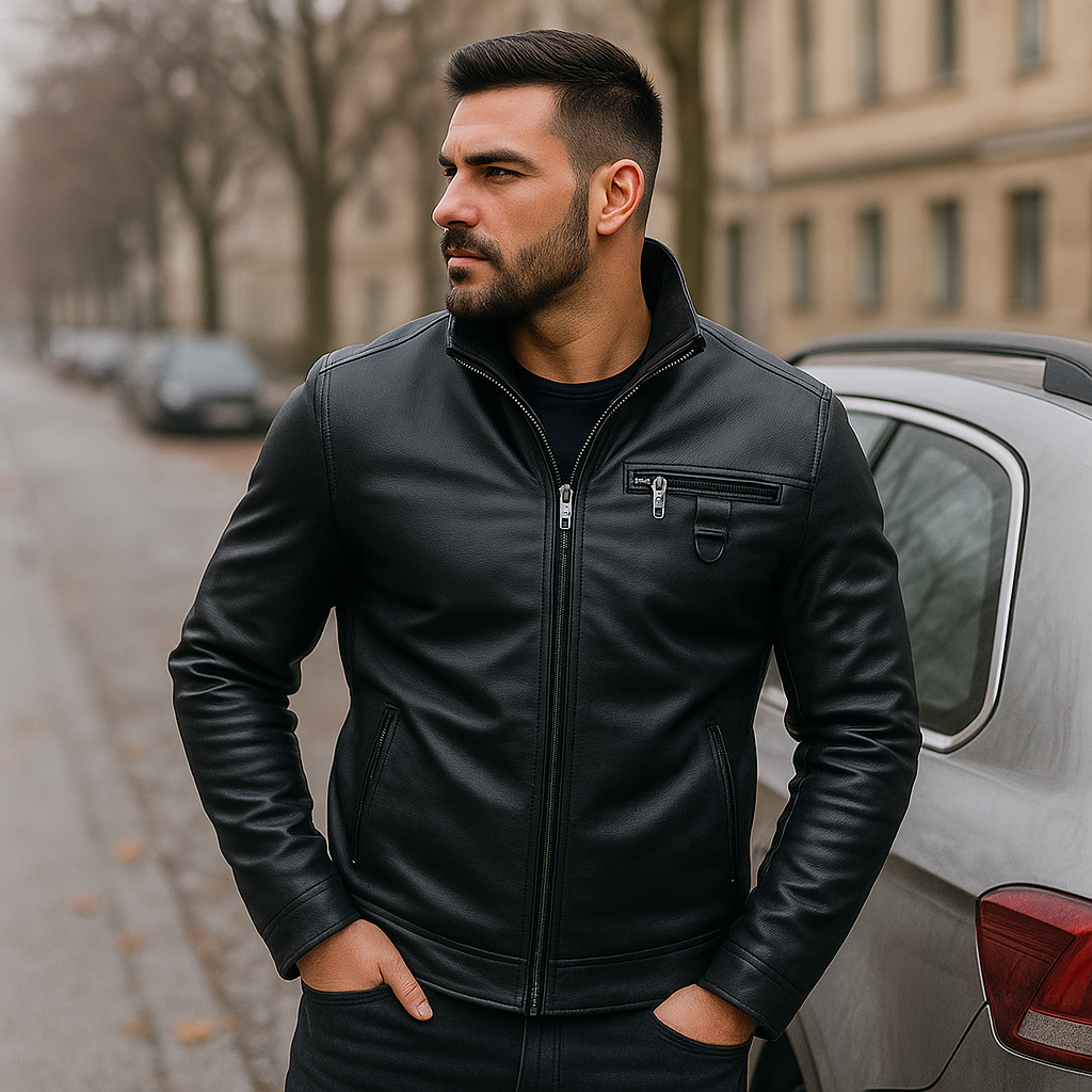 Pánská kožená motorkářská bunda – styl a odolnost