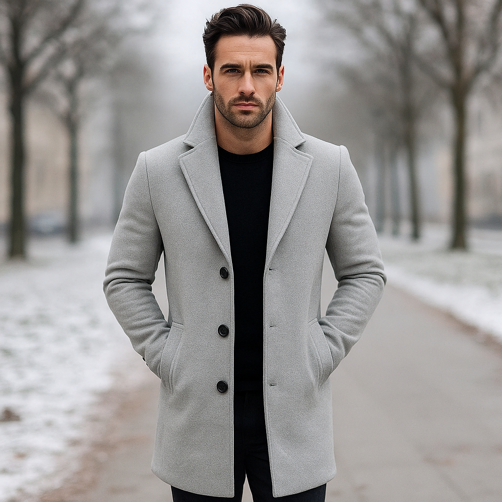 Pánský vlněný kabát Terrence - Teplý - Elegantní - Odolný