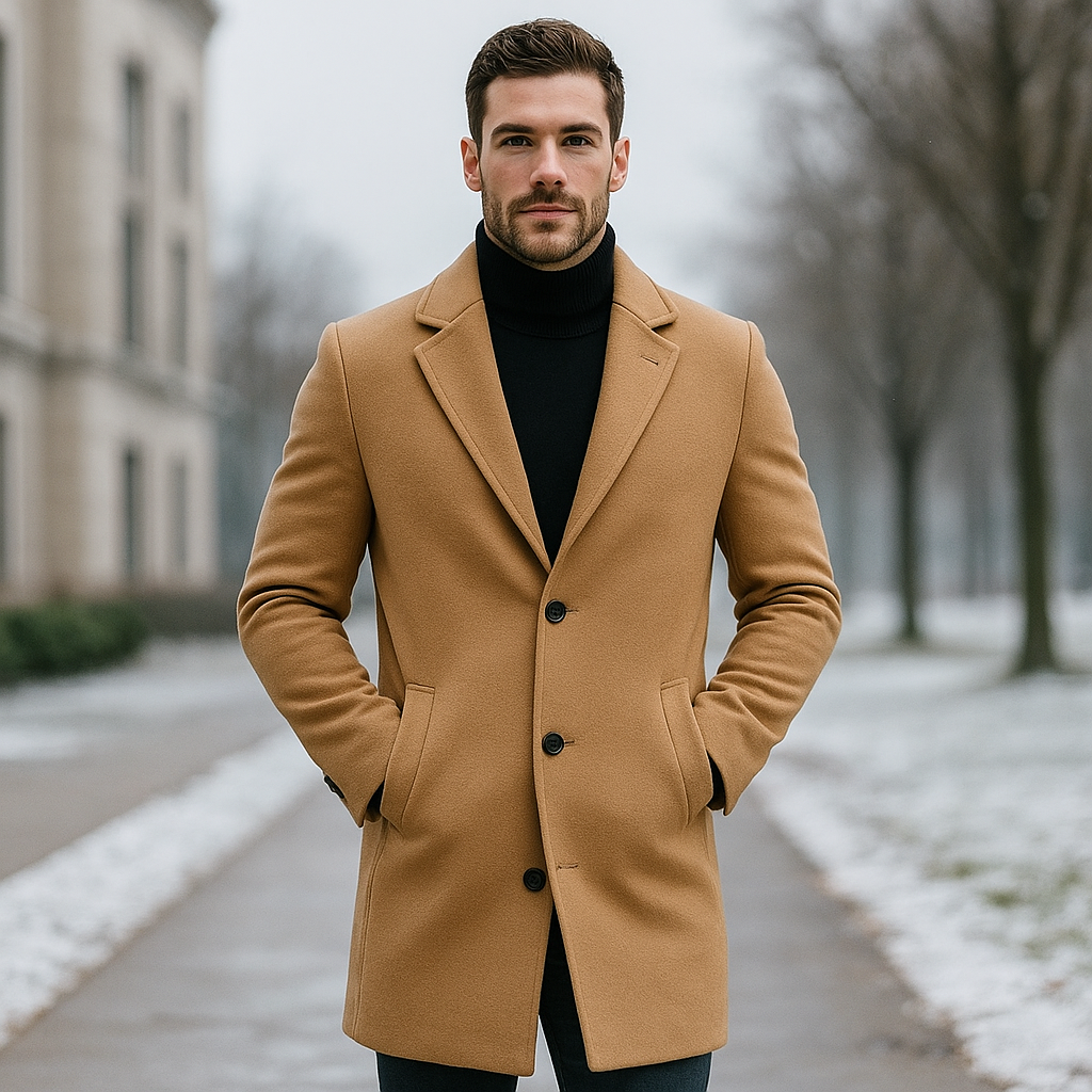 Pánský vlněný kabát Terrence - Teplý - Elegantní - Odolný