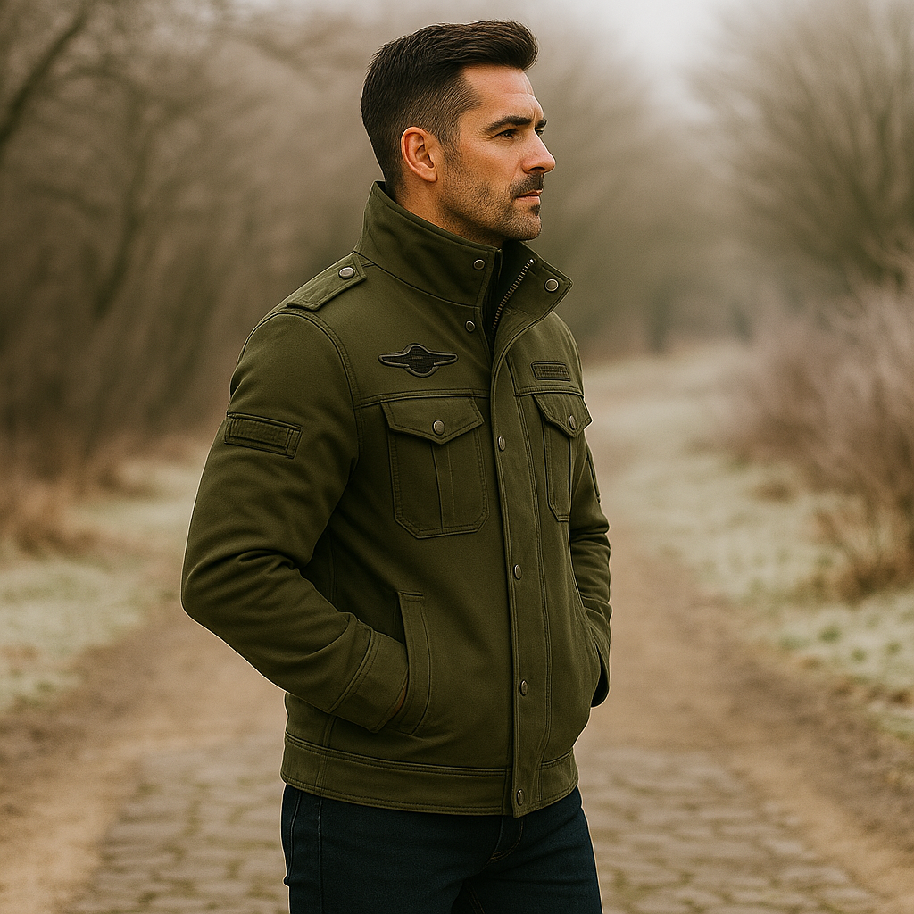 Pánská vojenská bunda - stojatý límec - robustní design - optimální ochrana