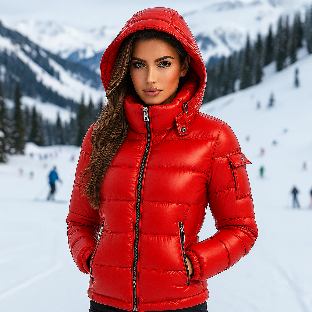 Elegantní dámská péřová bunda teplá a stylová