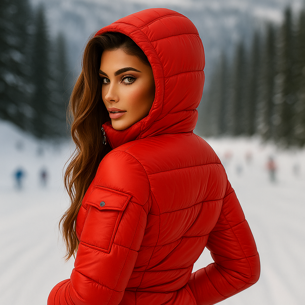 Elegantní dámská péřová bunda teplá a stylová