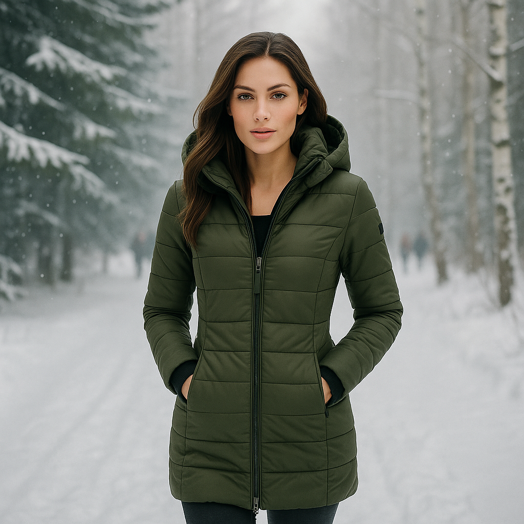 Stilla - módní dlouhý kabát - měkká podšívka - s kapucí