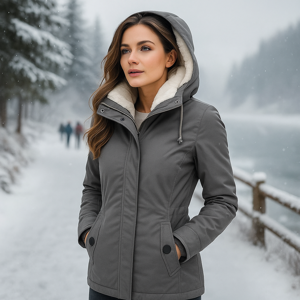 Kabát z bavlny Camila Plisseret - Kapuce - Lehký a elegantní