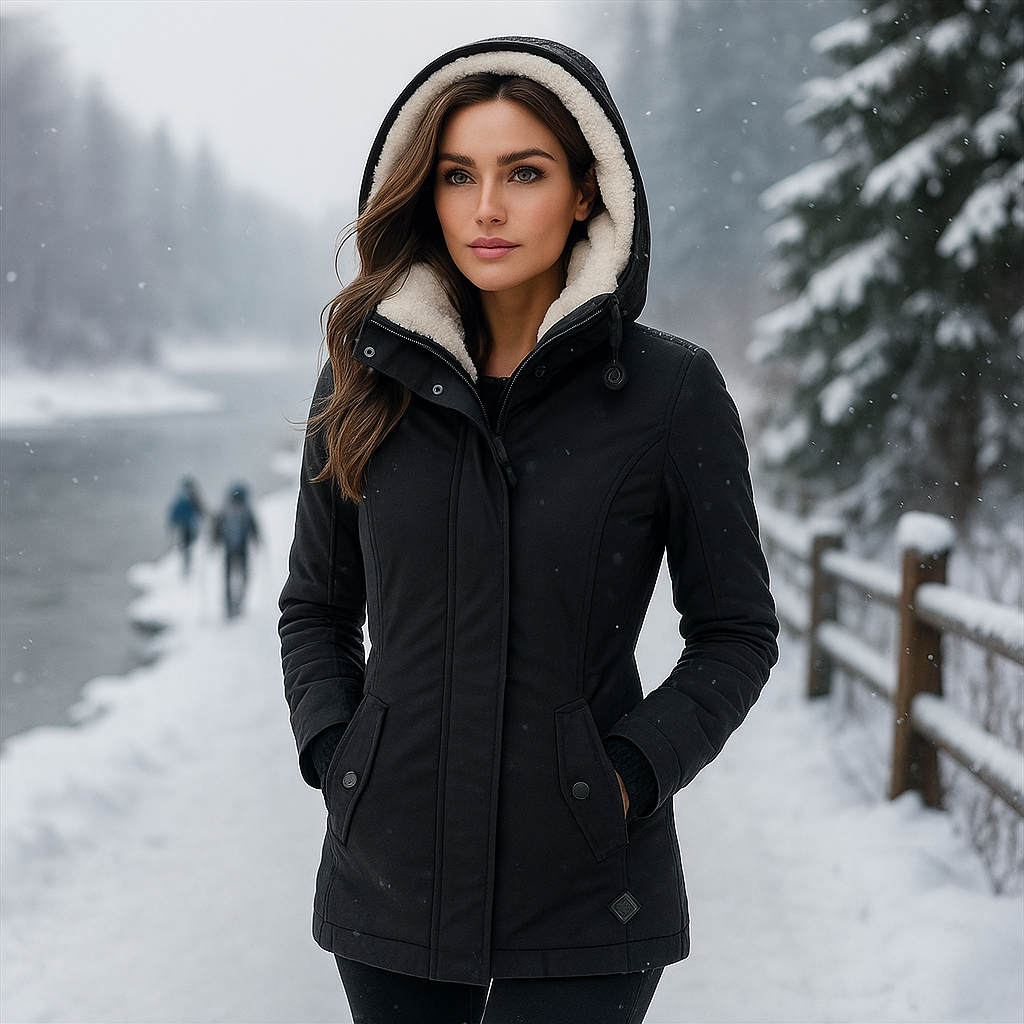 Kabát z bavlny Camila Plisseret - Kapuce - Lehký a elegantní