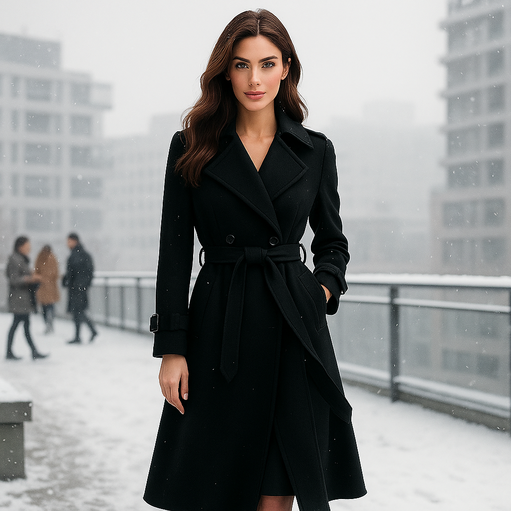 Pavia – Elegantní dlouhý trenčkot pro ženy, nadčasový střih