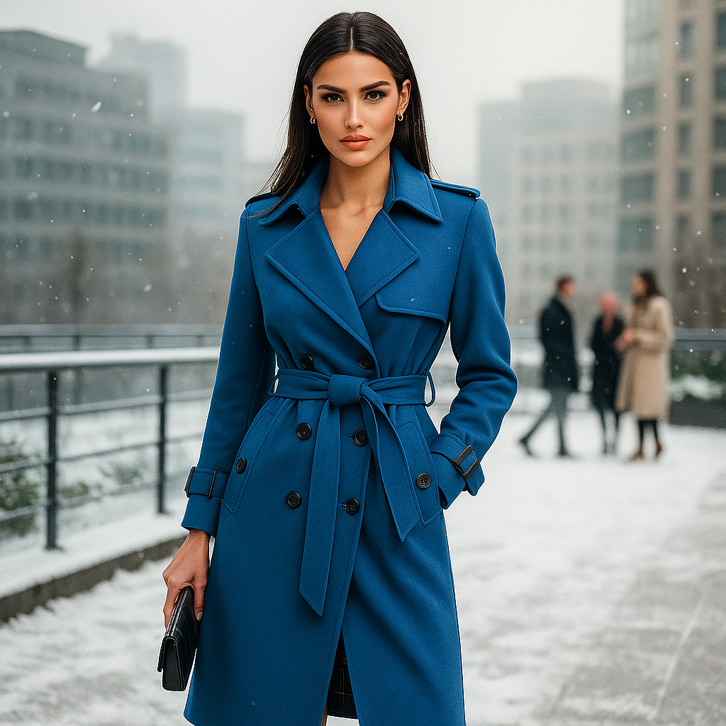 Pavia – Elegantní dlouhý trenčkot pro ženy, nadčasový střih