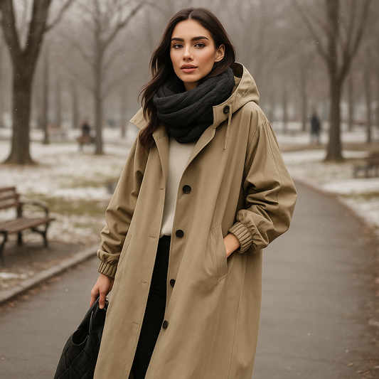 מעיל טרנץ' סימונה עמיד למים - אלגנטי - פונקציונלי - נוח