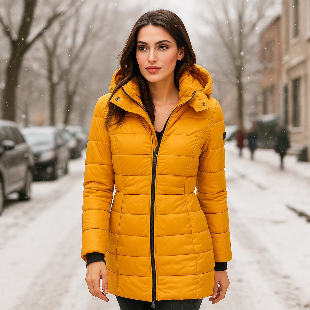 Dlouhá prošívaná bunda Elisa pro ženy - pohodlná, teplá a elegantní