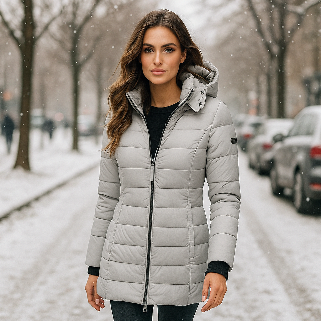 Dlouhá prošívaná bunda Elisa pro ženy - pohodlná, teplá a elegantní