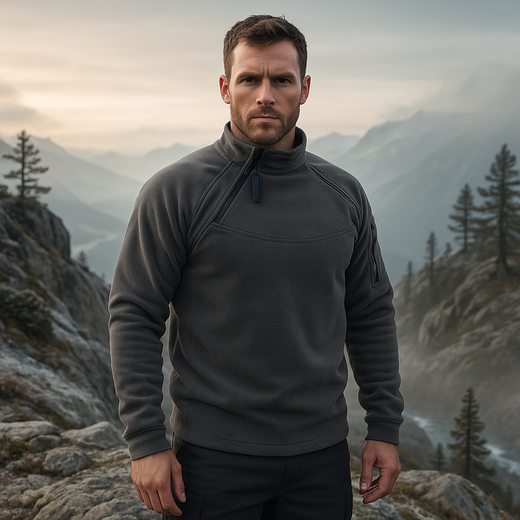 Pull Fleece Homme - Coupe-vent Tactique - Léger Chaud