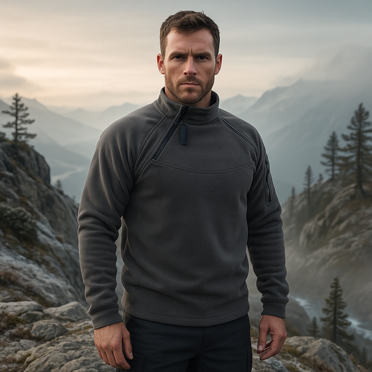 Pull Fleece Homme - Coupe-vent Tactique - Léger Chaud