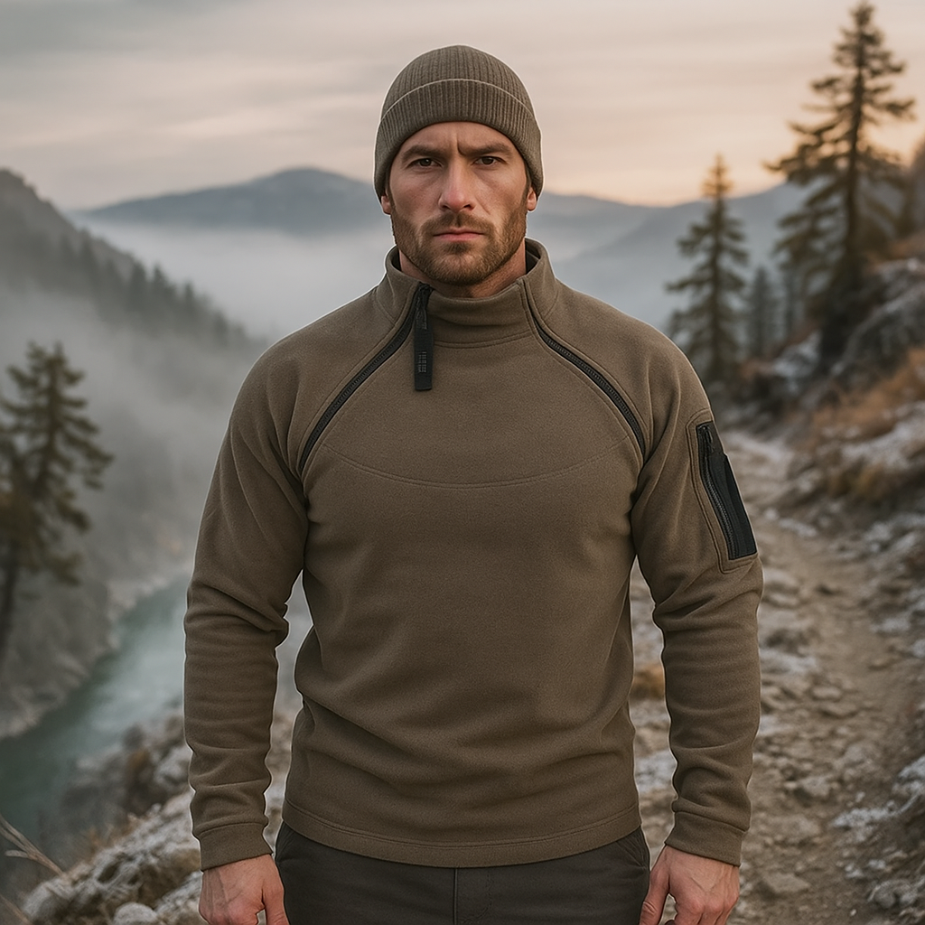 Pull Fleece Homme - Coupe-vent Tactique - Léger Chaud