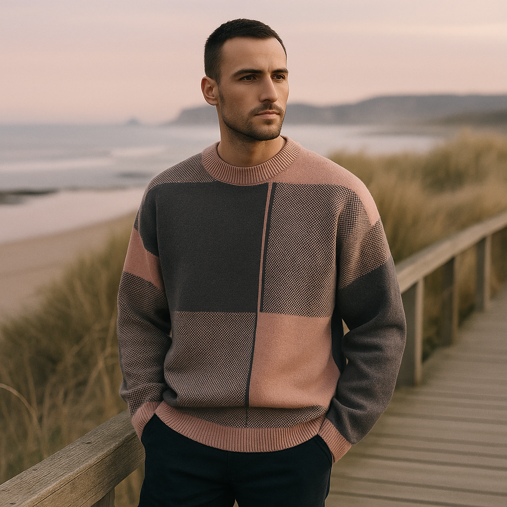 Pull chaud pour homme - Tricot doux - Coupe classique - Confortable