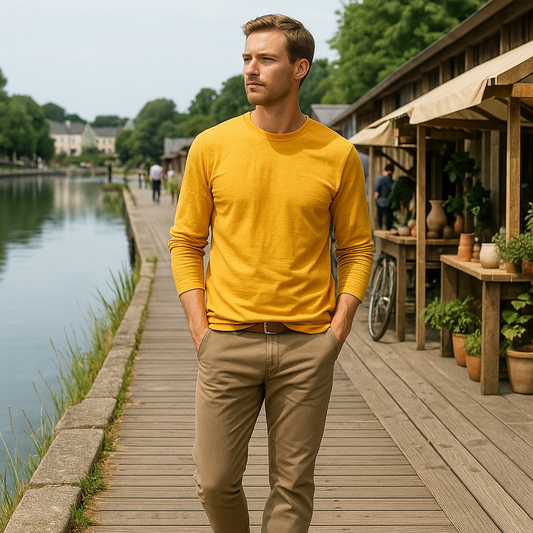 T-shirt manches longues Premium homme - coton - classique