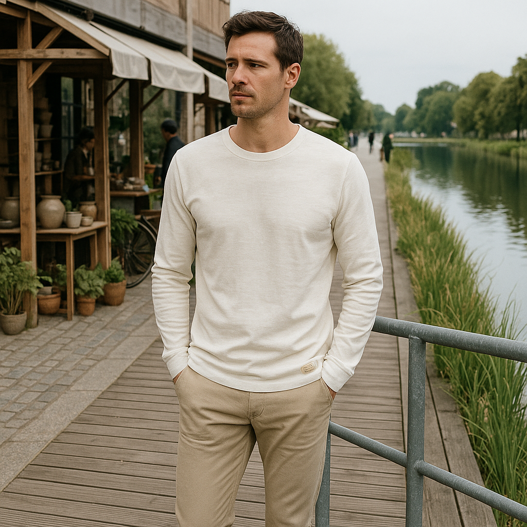 T-shirt manches longues Premium homme - coton - classique