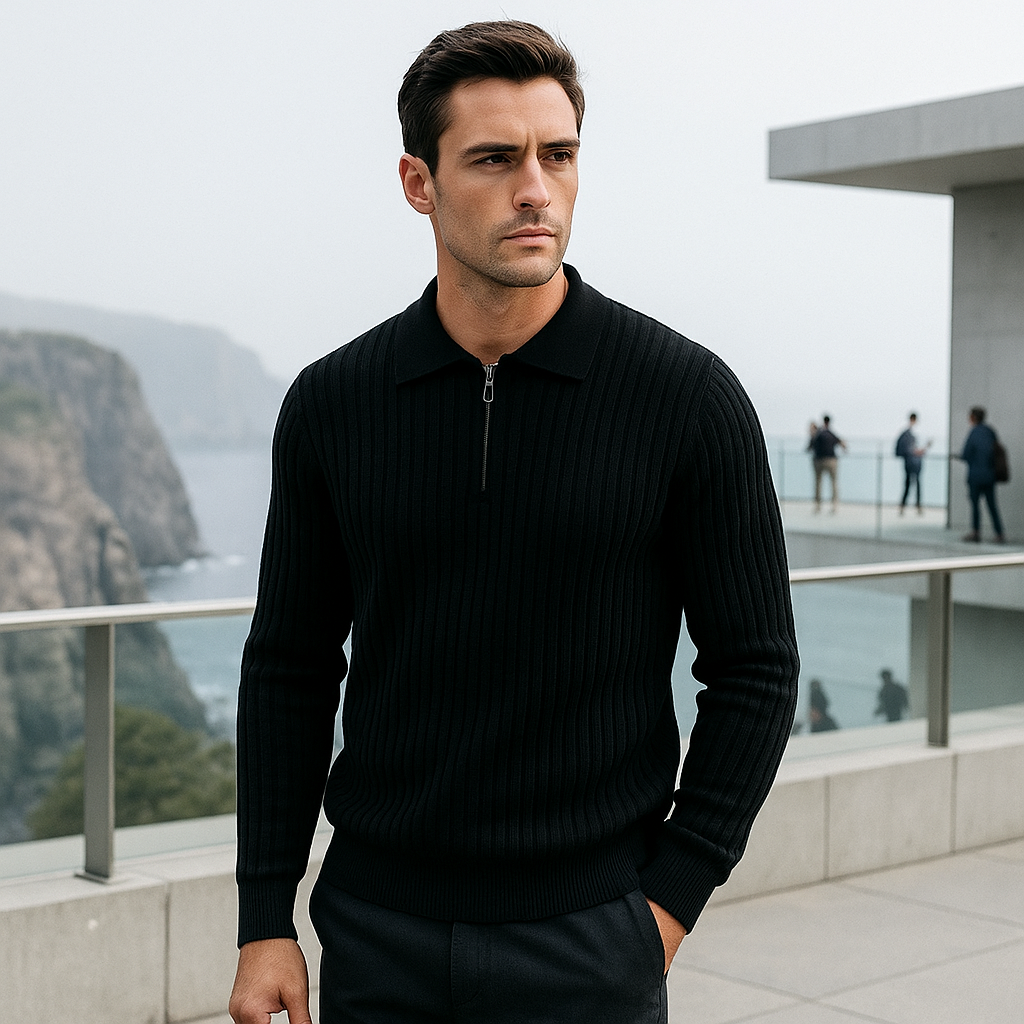 Pull Col Polo Premium Homme - Doux - Confortable - Coupe Ajustée