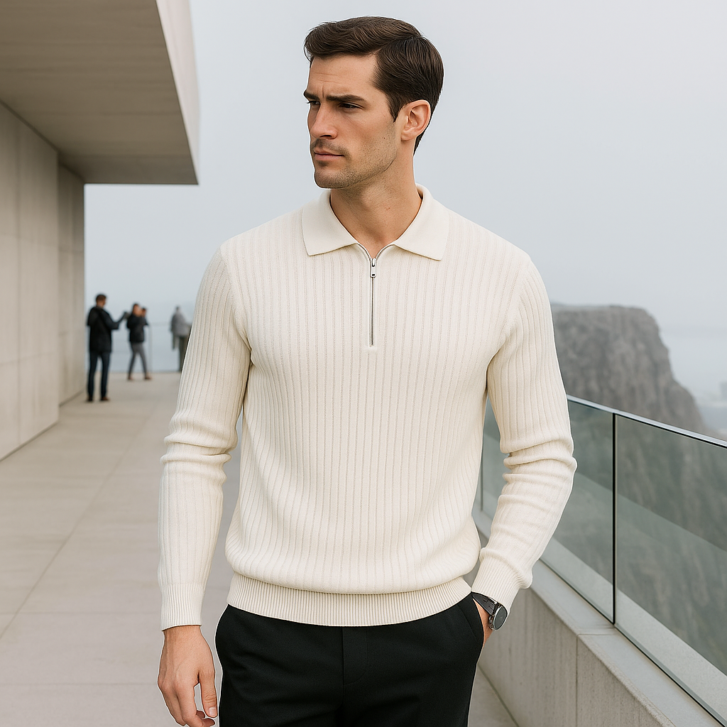 Pull Col Polo Premium Homme - Doux - Confortable - Coupe Ajustée