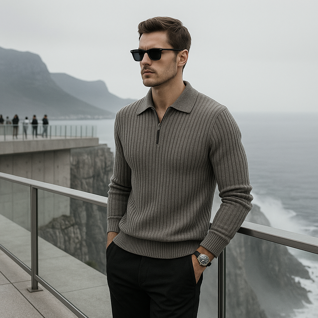 Pull Col Polo Premium Homme - Doux - Confortable - Coupe Ajustée