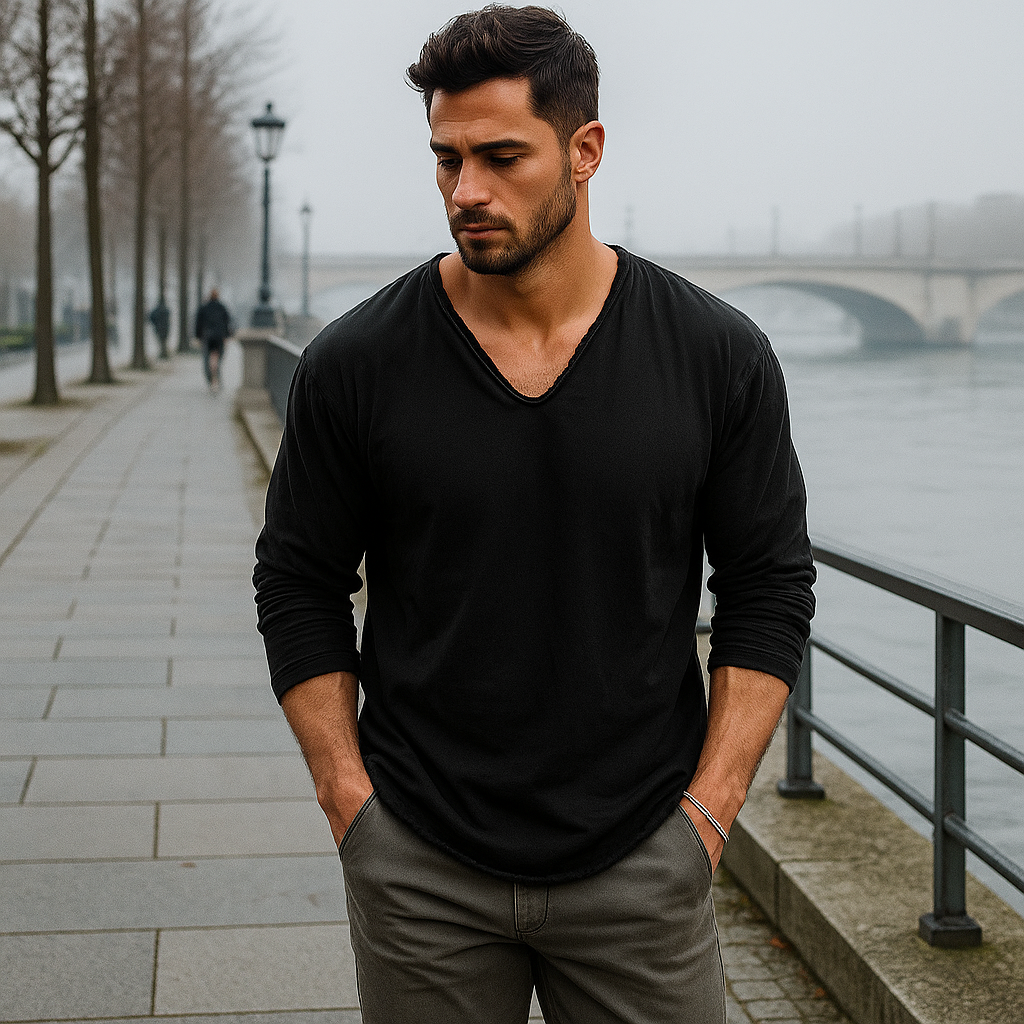 Pull homme - oversize - manches longues - décontracté