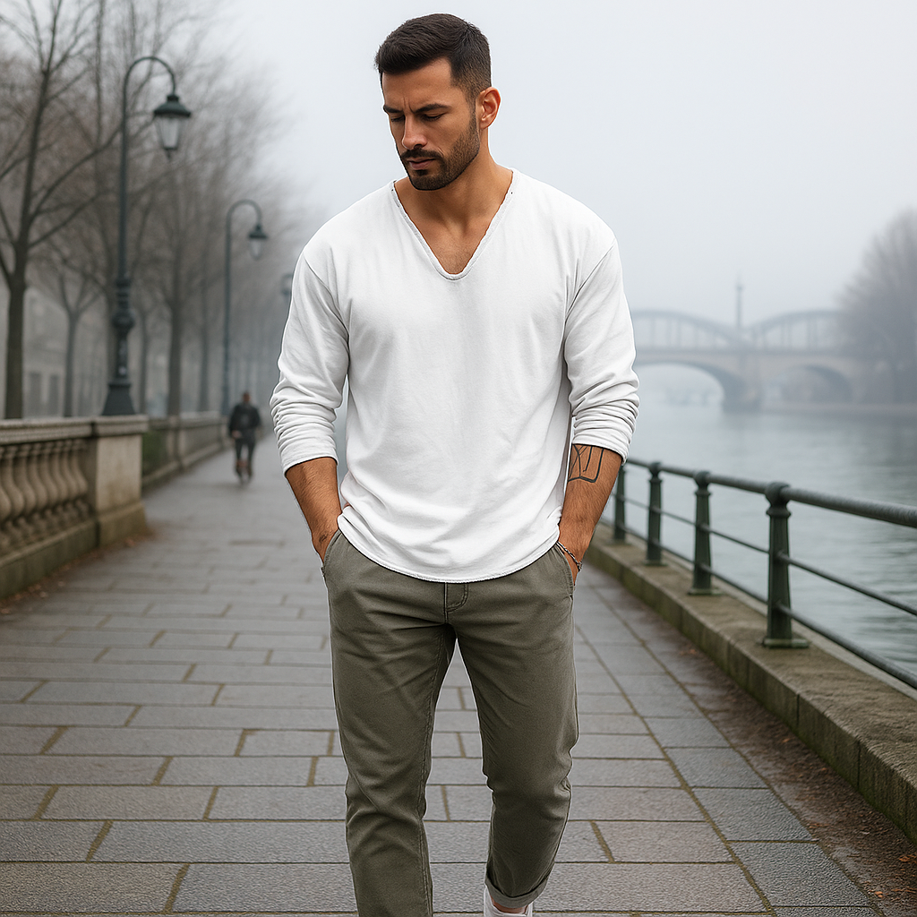 Pull homme - oversize - manches longues - décontracté