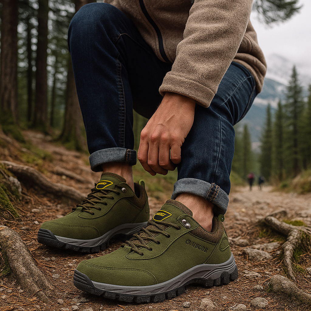 Chaussures de randonnée hommes - lacées - durables - confortables