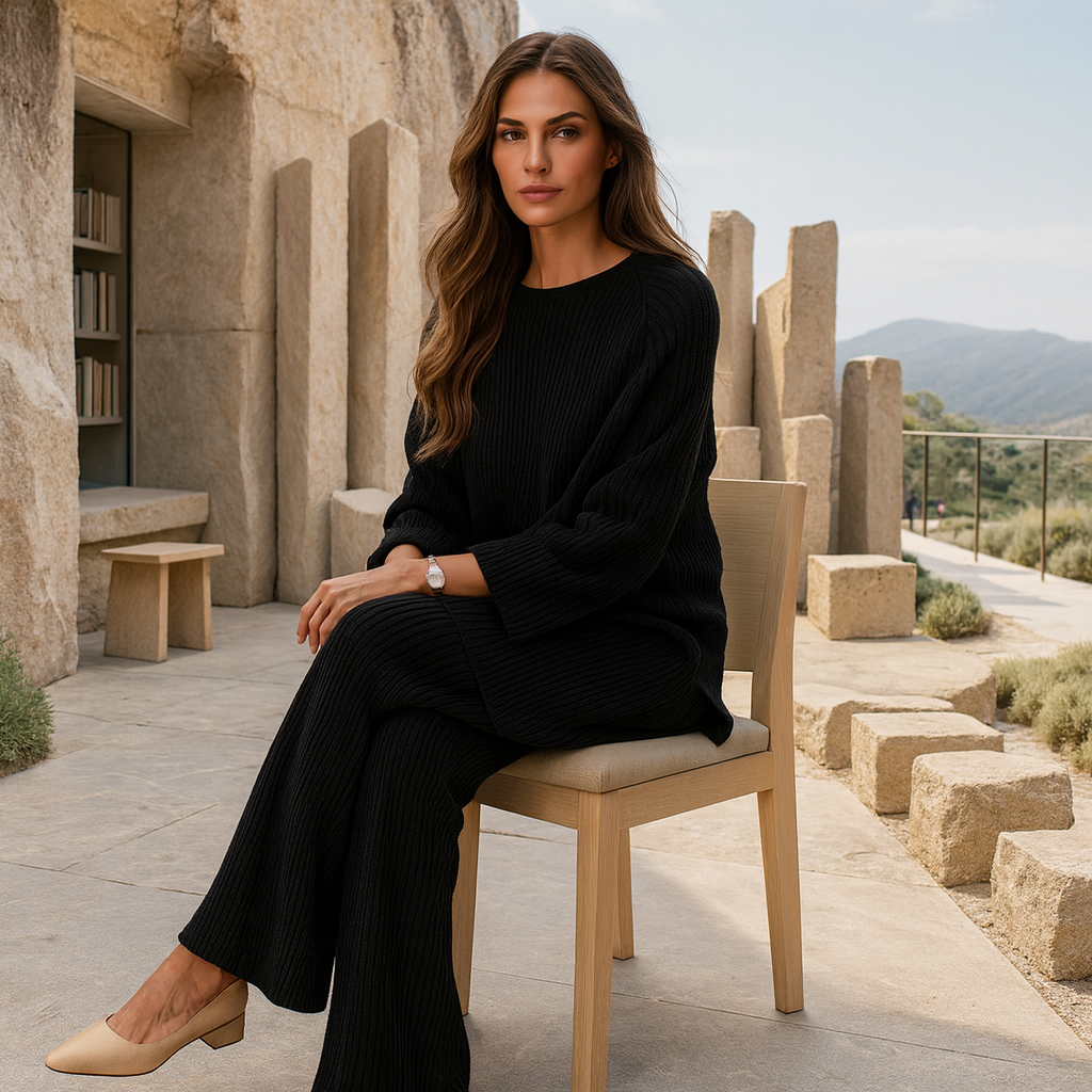 Ensemble décontracté en maille - Pull tricot - Pantalon confortable