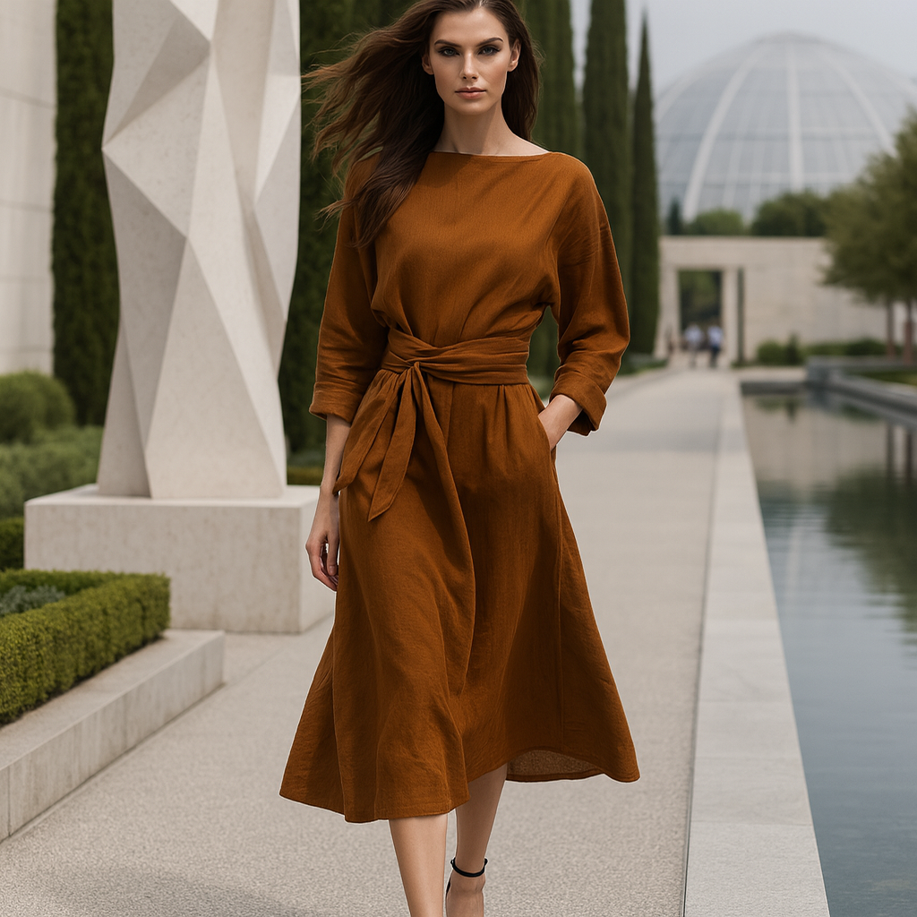 Robe Maxi Lin Nœud - Soirée Boho