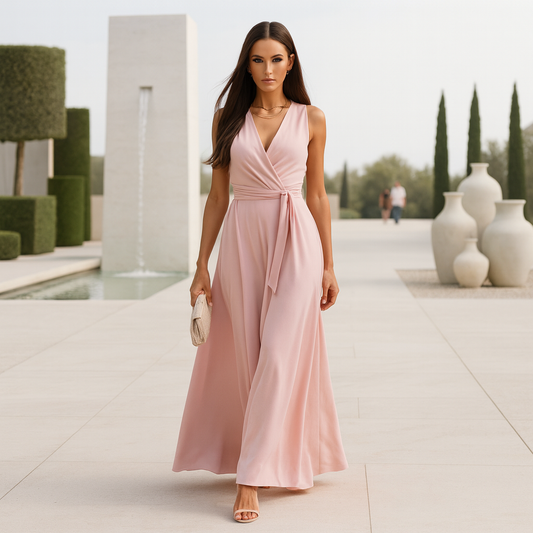 Robe Maxi Élégante - Décolleté en V - Soirée Chic