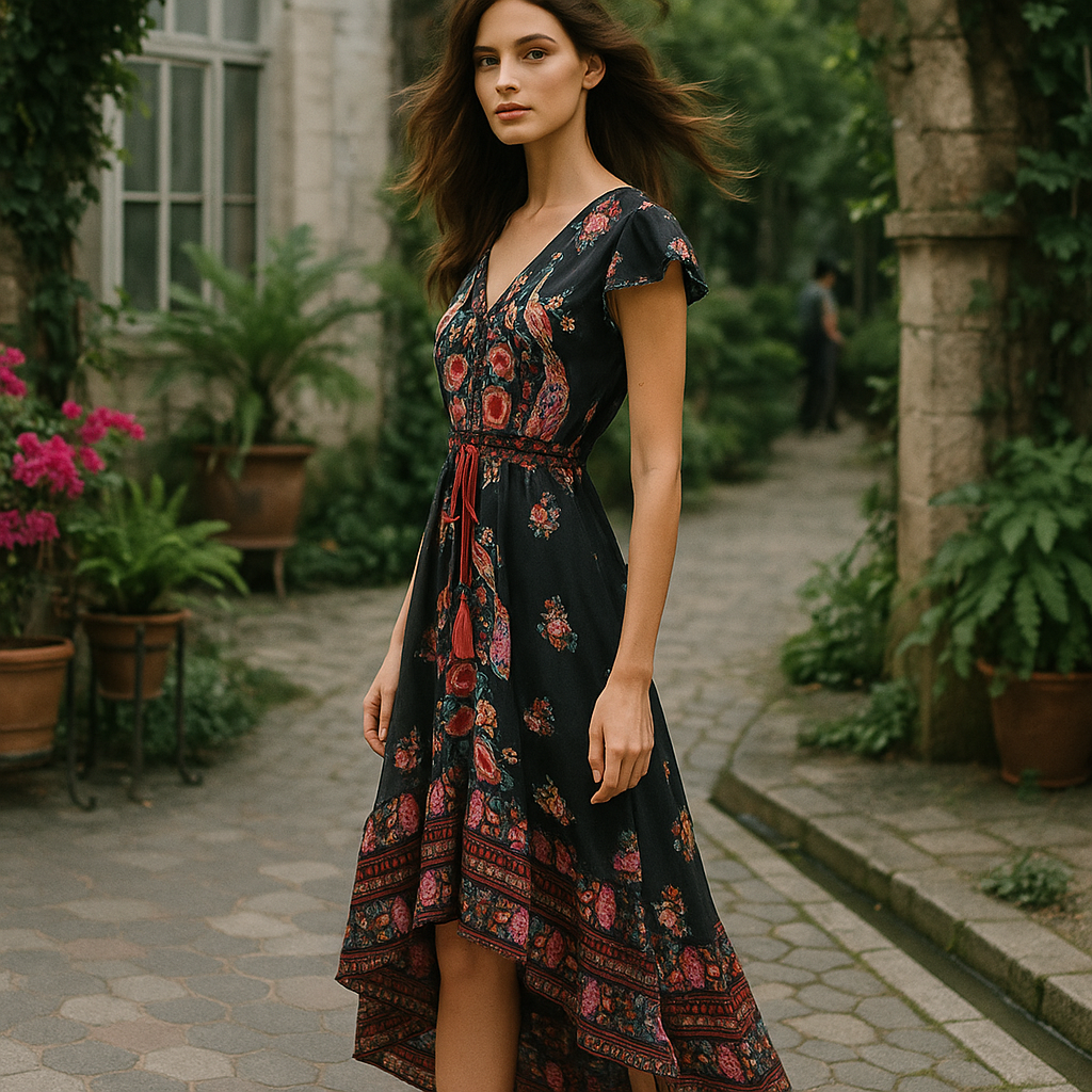 Robe de Soirée - Boho Fleurie - Aérienne - Maxi Femme