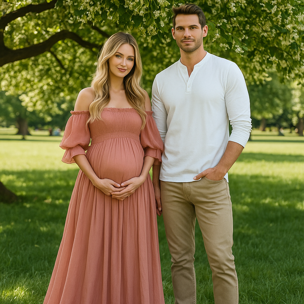 Elise - Robe de Soirée Maternité Élégante - Épaules Nues