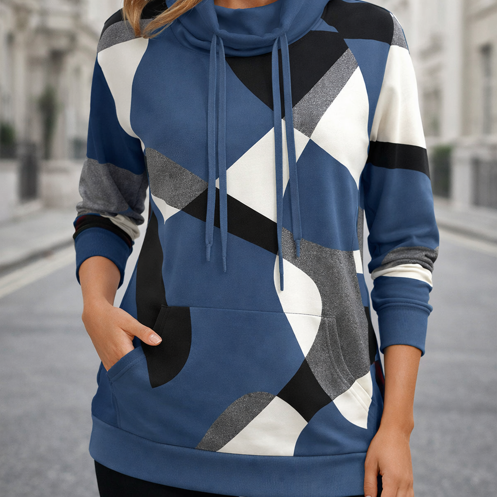 Sweat à capuche femme | Imprimé géométrique | Style décontracté
