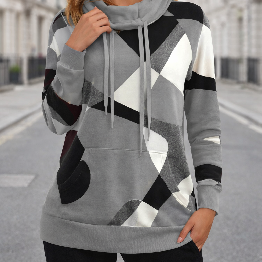 Sweat à capuche femme | Imprimé géométrique | Style décontracté