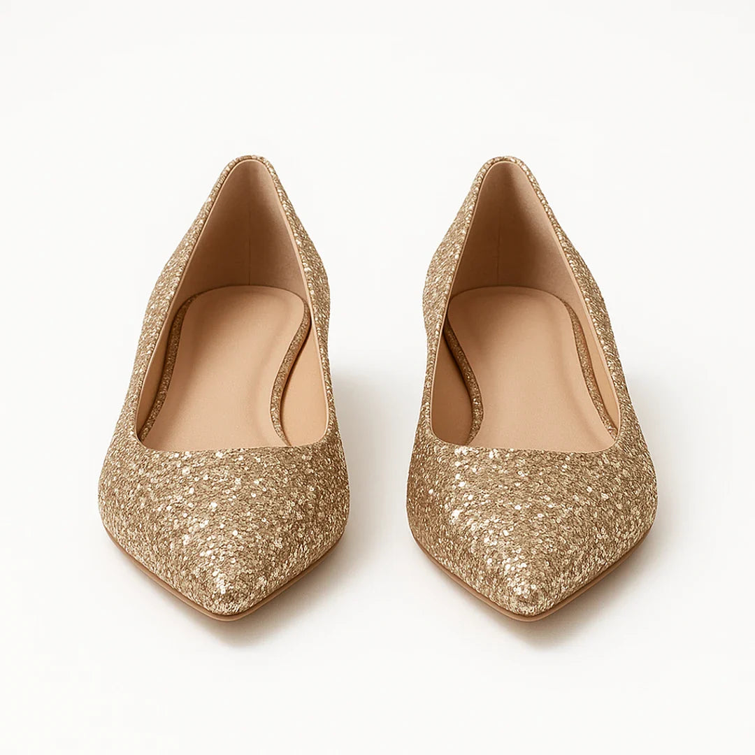 Ballerines pour femmes | Paillettes | Chaussures de soirée à talon bas