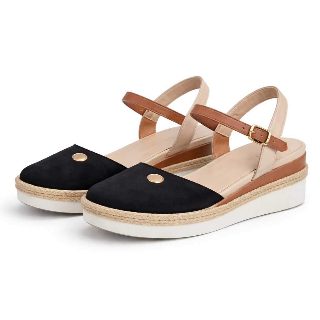 Sandales Compensées | Espadrille, Coupe Large | Plateforme Basse Confortable