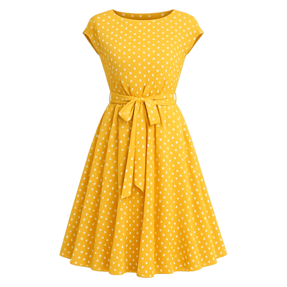 Robe à Pois | Robe d'Été Vintage pour Femme | Légère
