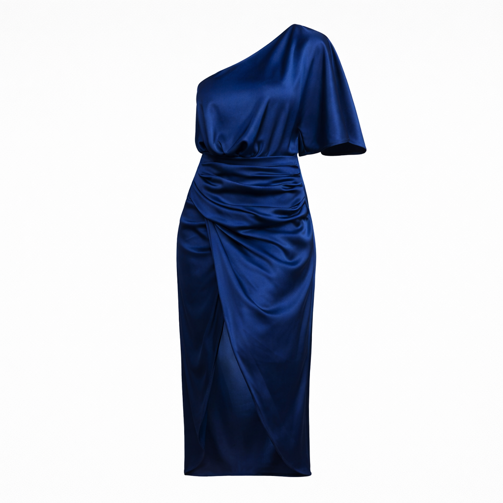 Robe Soie | Élégance Soirée & Tenue de Fête | Design Asymétrique