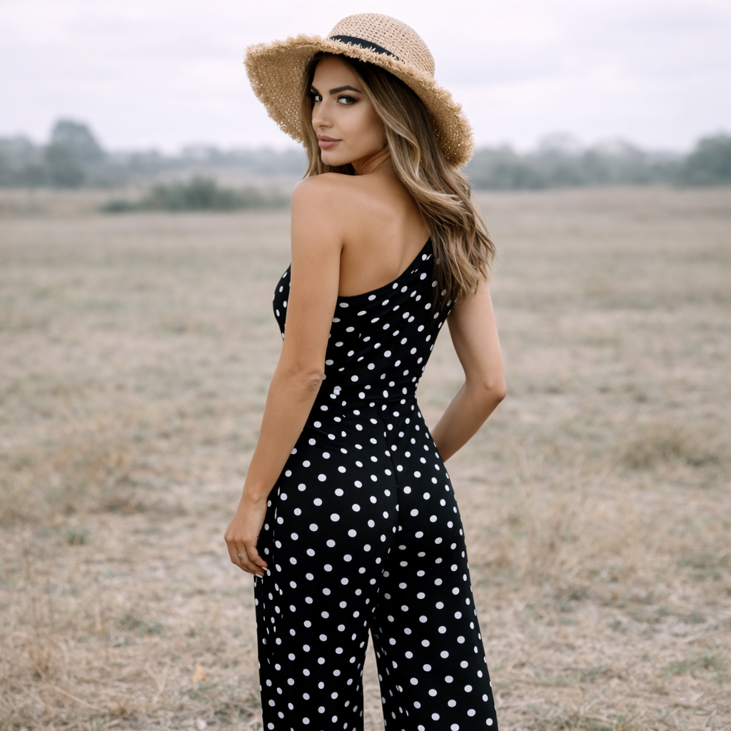 Robe à Pois | Design Asymétrique | Tissu Léger