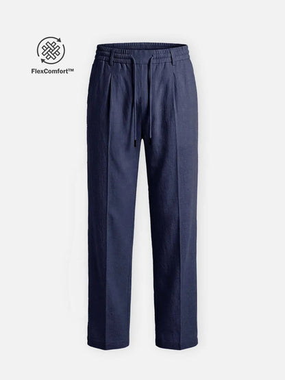 Pantalon Homme Lin – Coupe Décontractée Taille Élastique
