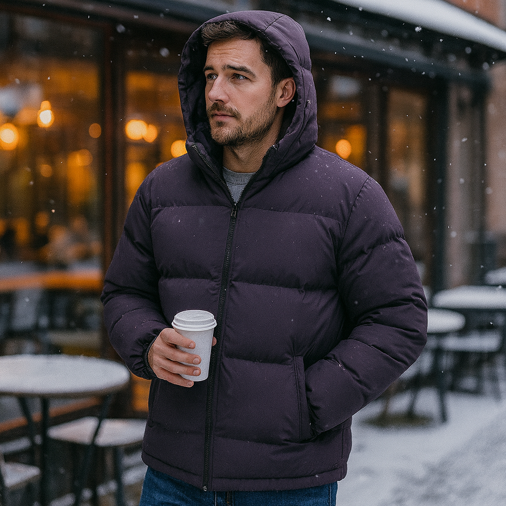 Veste de ski d'hiver pour homme Donsjas avec capuche Regular Fit