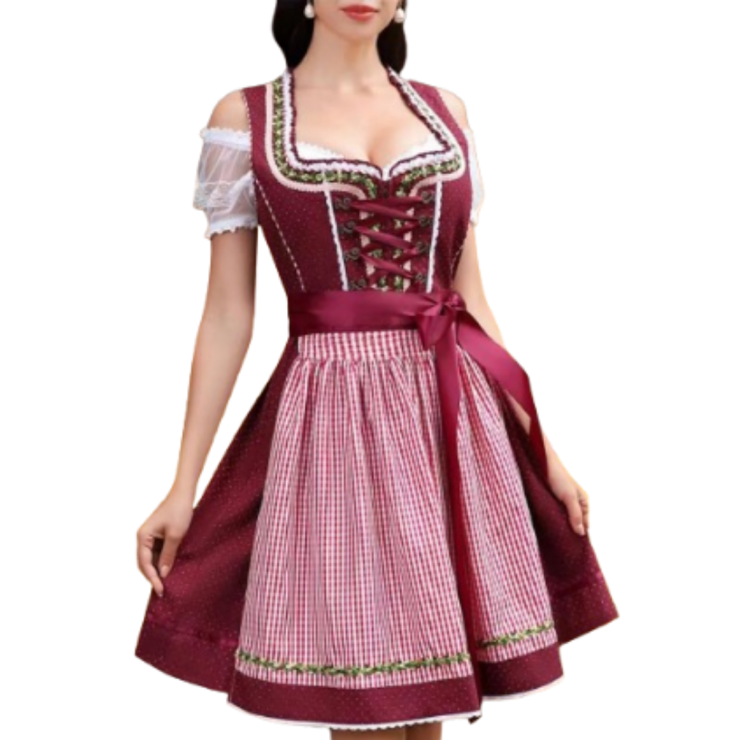 Robe Dirndl Dame - Matériau de Haute Qualité - Tenue Traditionnelle Oktoberfest