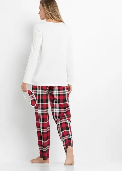 Pyjama Noël famille assorti coton manches longues motif festif