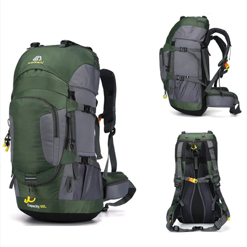 Sac à dos de voyage 60L | Étanche, spacieux | Pour la randonnée et les activités en plein air